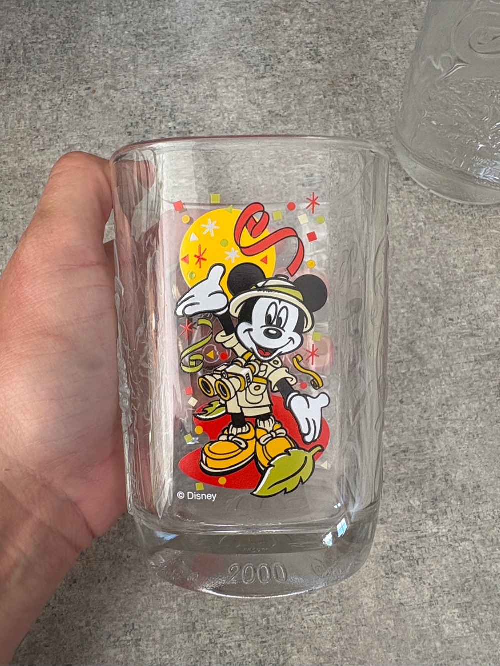 Disney Mickey Explorer Glass Tumbler - Yellow & Red Graphic